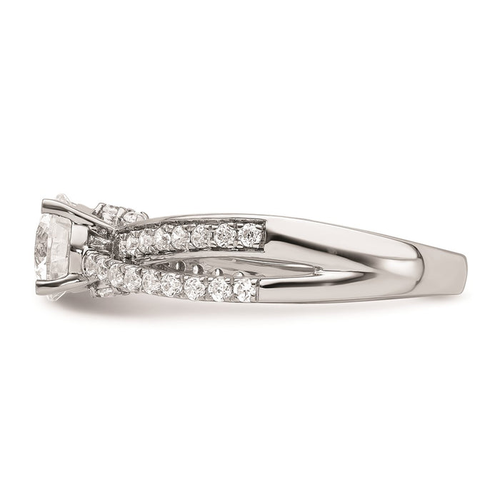 Buy Stylish 14K White Gold Hidden Three-Stone Diamond Engagement Ring-3
