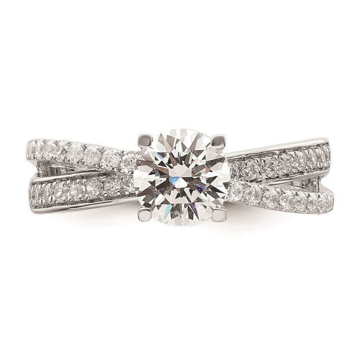 Buy Stylish 14K White Gold Hidden Three-Stone Diamond Engagement Ring-4