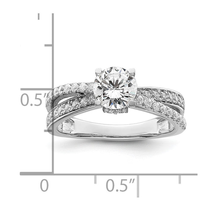 Buy Stylish 14K White Gold Hidden Three-Stone Diamond Engagement Ring-7