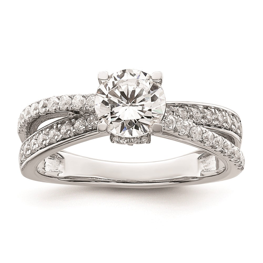 Buy Stylish 14K White Gold Hidden Three-Stone Diamond Engagement Ring
