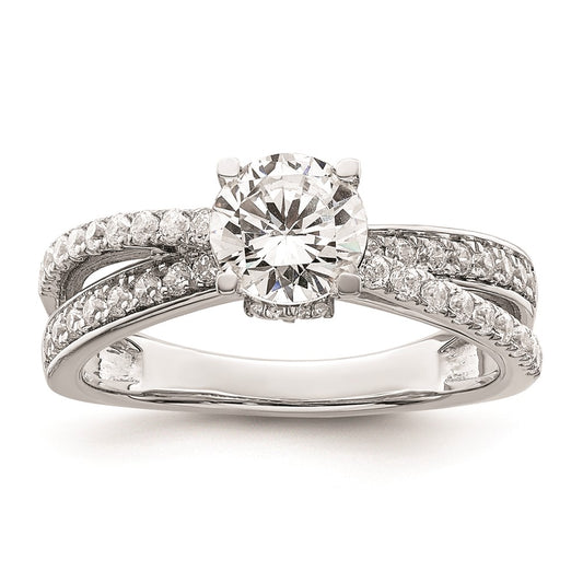 Buy Stylish 14K White Gold Hidden Three-Stone Diamond Engagement Ring