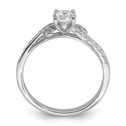 High-Quality 14K White Gold Leaf-Inspired Diamond Semi-Mount Ring - Stylish Value