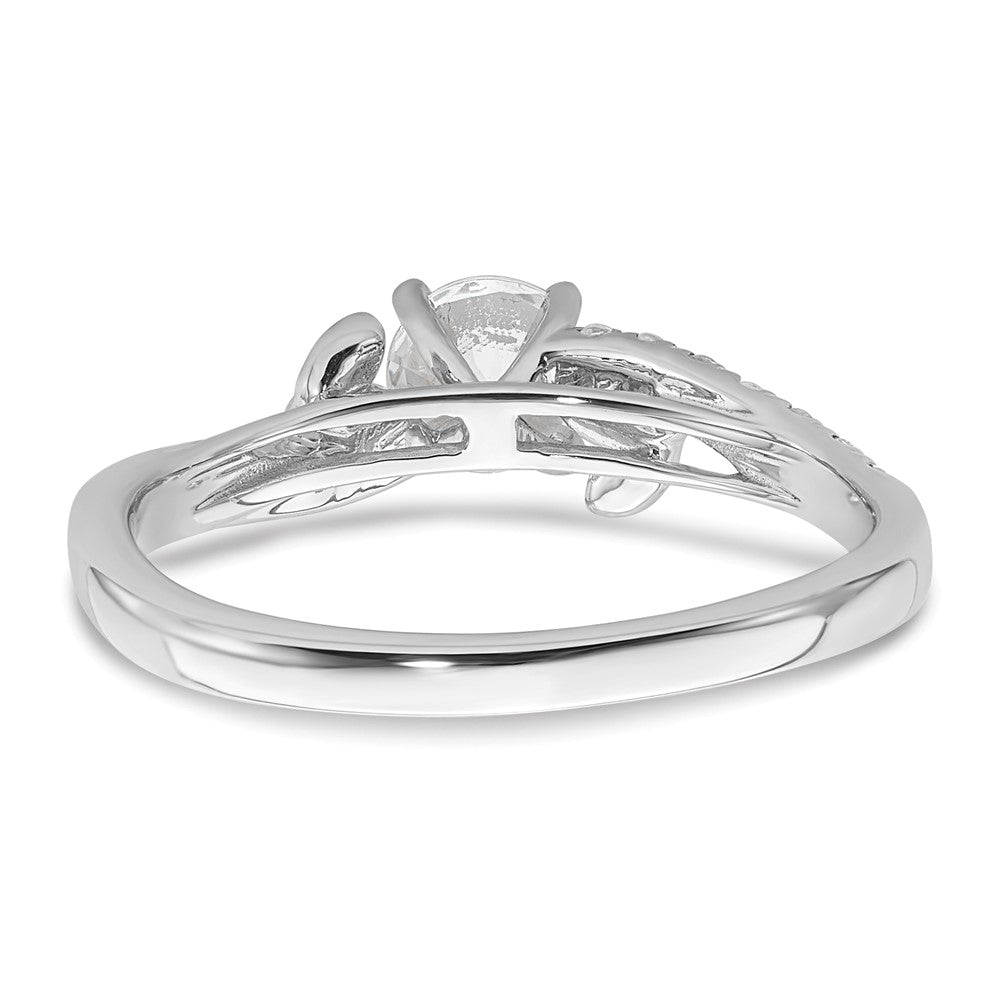 High-Quality 14K White Gold Leaf-Inspired Diamond Semi-Mount Ring - Stylish Value