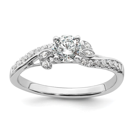 High-Quality 14K White Gold Leaf-Inspired Diamond Semi-Mount Ring - Stylish Value