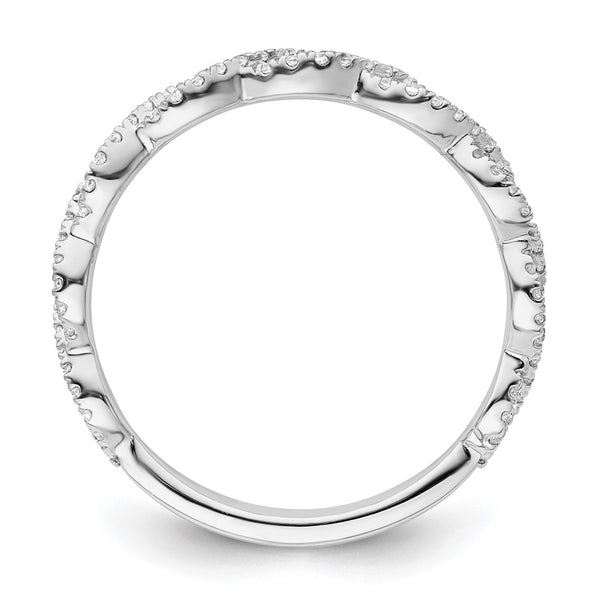 14K White Gold Twisted Diamond Engagement Ring