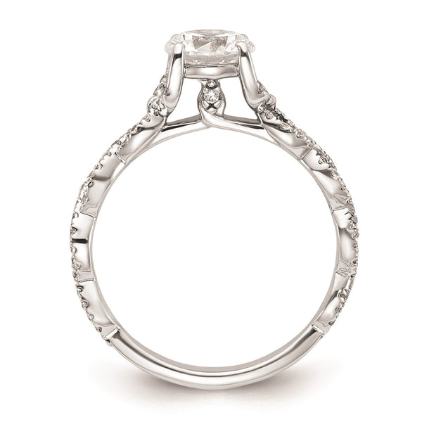 14K White Gold Twisted Diamond Semi-Mount Engagement Ring