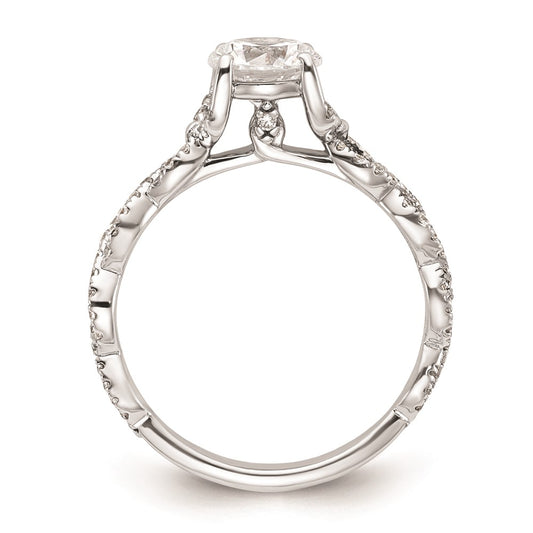 Buy 14K White Gold Twisted Diamond Semi-Mount Engagement Ring - Stylish Value