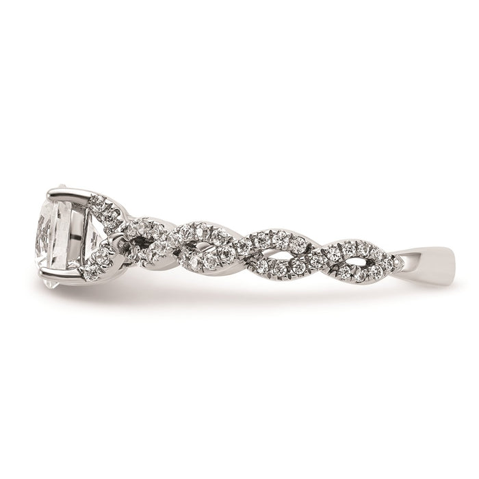 Buy 14K White Gold Twisted Diamond Semi-Mount Engagement Ring - Stylish Value-3