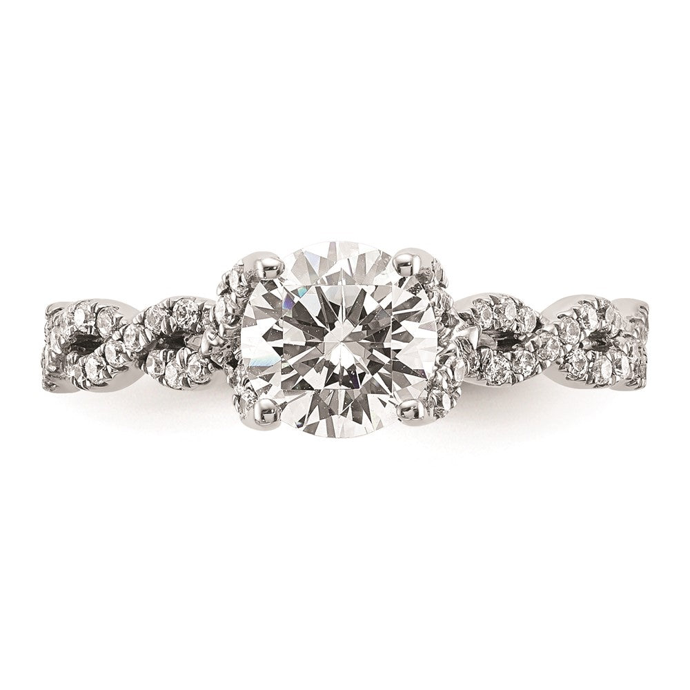 Buy 14K White Gold Twisted Diamond Semi-Mount Engagement Ring - Stylish Value