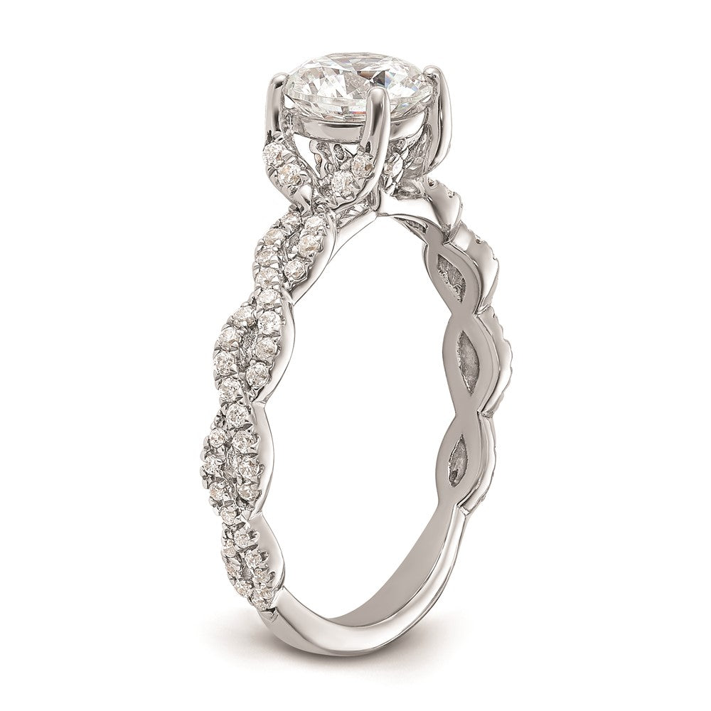 Buy 14K White Gold Twisted Diamond Semi-Mount Engagement Ring - Stylish Value