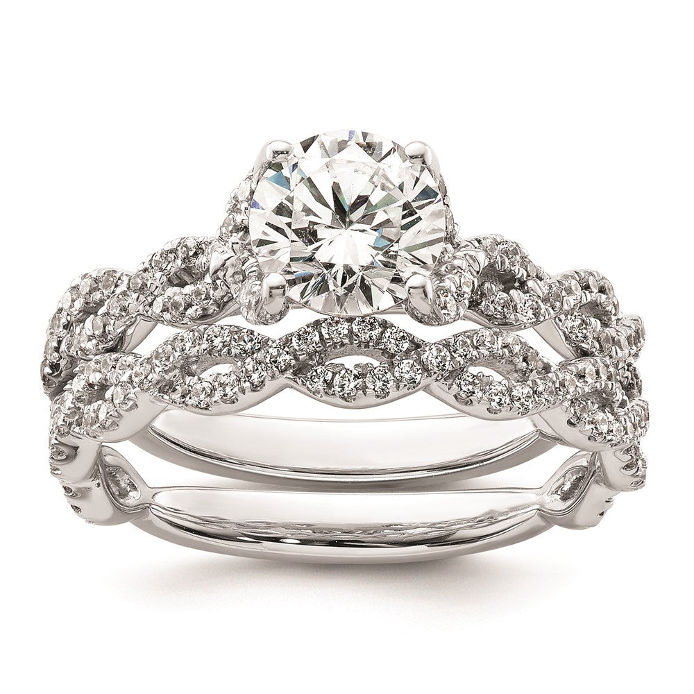 Buy 14K White Gold Twisted Diamond Semi-Mount Engagement Ring - Stylish Value