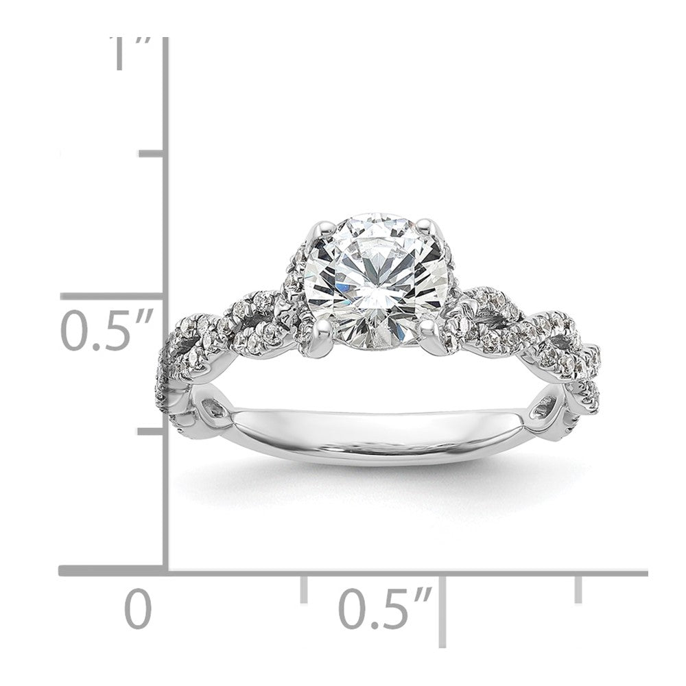Buy 14K White Gold Twisted Diamond Semi-Mount Engagement Ring - Stylish Value