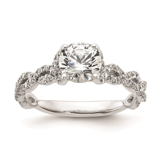 Buy 14K White Gold Twisted Diamond Semi-Mount Engagement Ring - Stylish Value