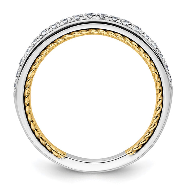 14K Two-Tone Gold Diamond Wedding Ring