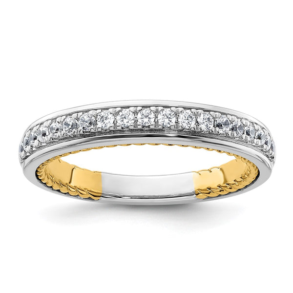 14K Two-Tone Gold Diamond Wedding Ring