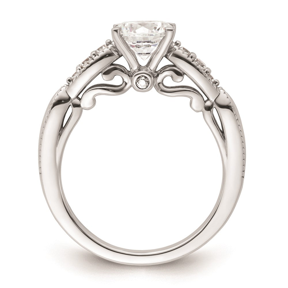 Exclusive 14K White Gold Diamond Semi-Mount Engagement Ring Setting - Stylish Value