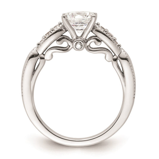 Exclusive 14K White Gold Diamond Semi-Mount Engagement Ring Setting - Stylish Value