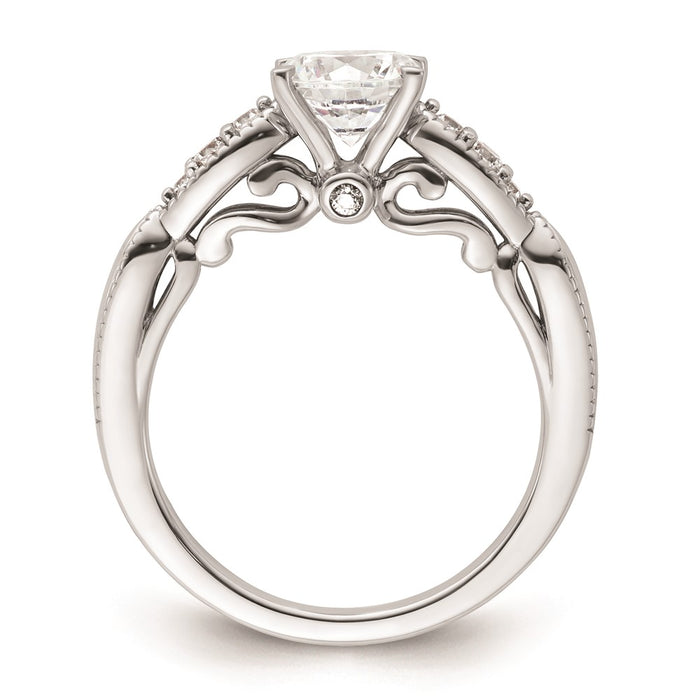 Exclusive 14K White Gold Diamond Semi-Mount Engagement Ring Setting - Stylish Value-2