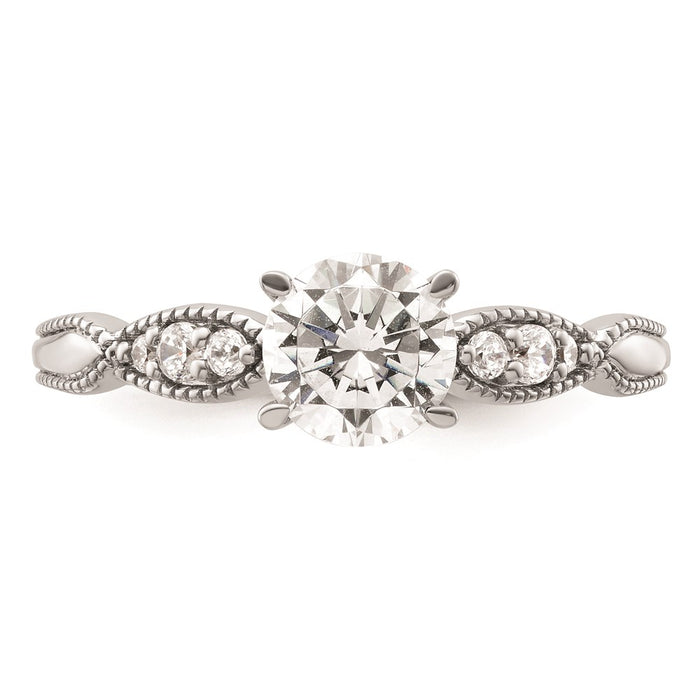 Exclusive 14K White Gold Diamond Semi-Mount Engagement Ring Setting - Stylish Value-4