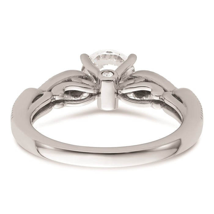 Exclusive 14K White Gold Diamond Semi-Mount Engagement Ring Setting - Stylish Value-5