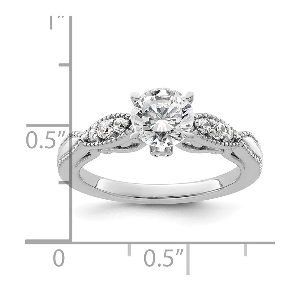 Exclusive 14K White Gold Diamond Semi-Mount Engagement Ring Setting - Stylish Value