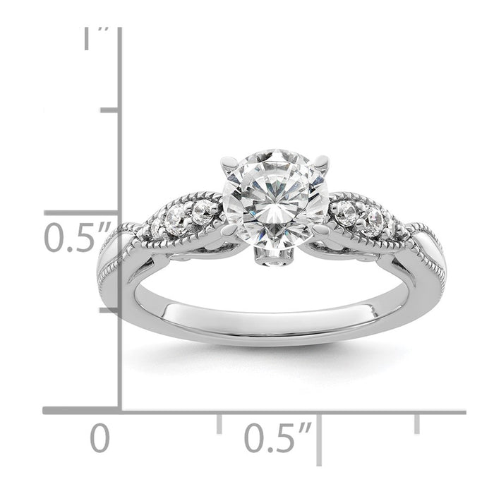Exclusive 14K White Gold Diamond Semi-Mount Engagement Ring Setting - Stylish Value-7
