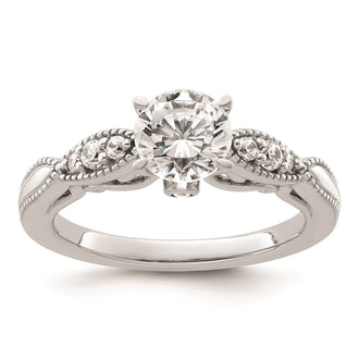 Exclusive 14K White Gold Diamond Semi-Mount Engagement Ring Setting - Stylish Value