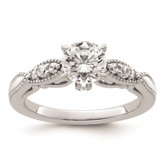 Exclusive 14K White Gold Diamond Semi-Mount Engagement Ring Setting - Stylish Value