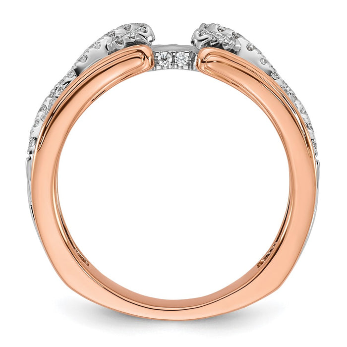 Buy Exclusive 14K Two-Tone Twisted Diamond Semi-Mount Ring - Stylish Design-2
