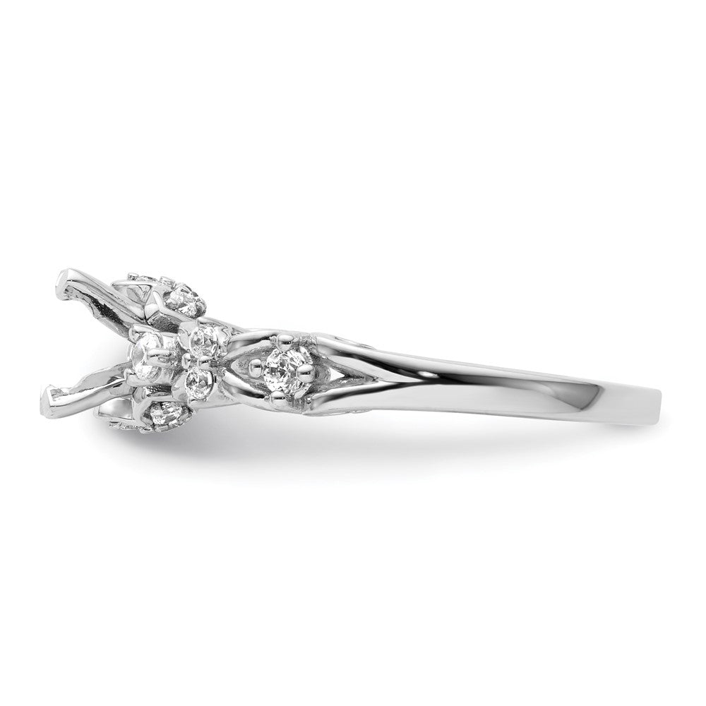 Exclusive 14K White Gold Diamond Semi-Mount Engagement Ring - Stylish Design
