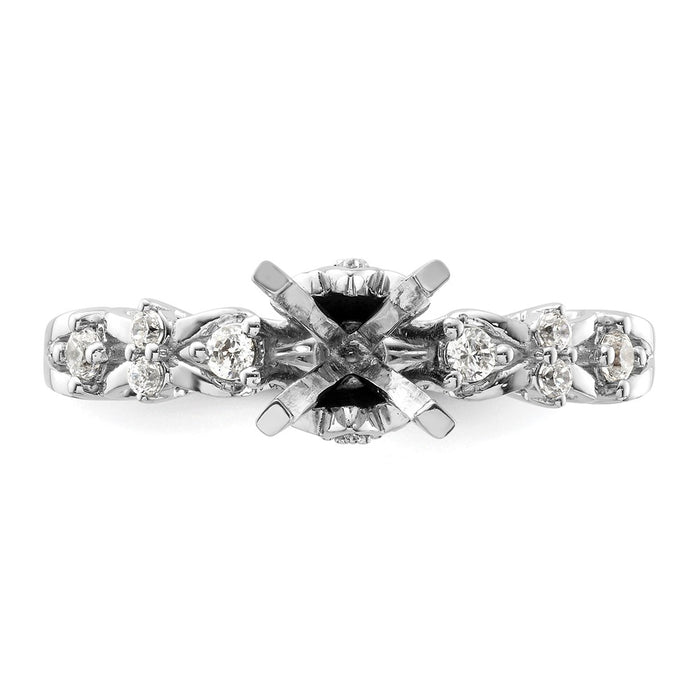 Exclusive 14K White Gold Diamond Semi-Mount Engagement Ring - Stylish Design-4