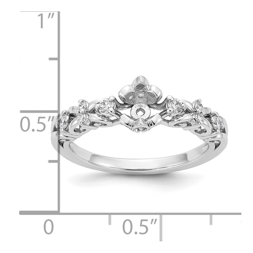 Exclusive 14K White Gold Diamond Semi-Mount Engagement Ring - Stylish Design