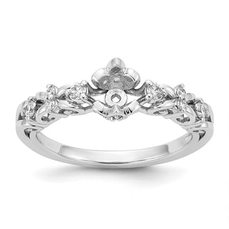 Exclusive 14K White Gold Diamond Semi-Mount Engagement Ring - Stylish Design