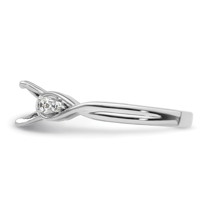 Buy Stylish 14K White Gold Twisted Engagement Ring with Diamond Setting, 1.5g-3