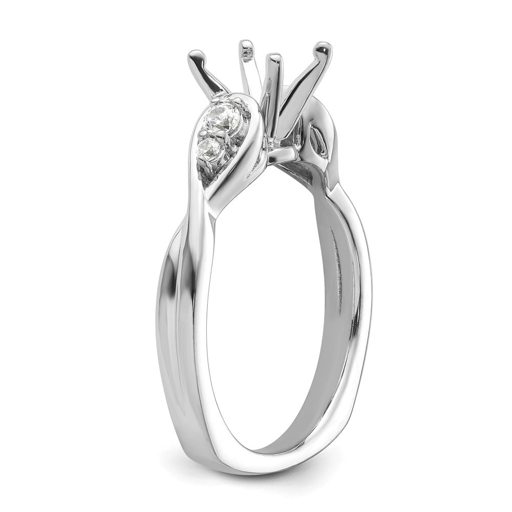 Buy Stylish 14K White Gold Twisted Engagement Ring with Diamond Setting, 1.5g