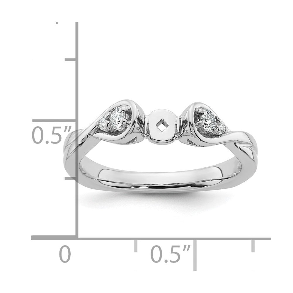 Buy Stylish 14K White Gold Twisted Engagement Ring with Diamond Setting, 1.5g