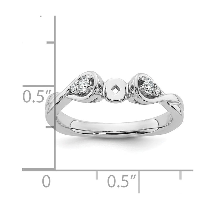 Buy Stylish 14K White Gold Twisted Engagement Ring with Diamond Setting, 1.5g-7