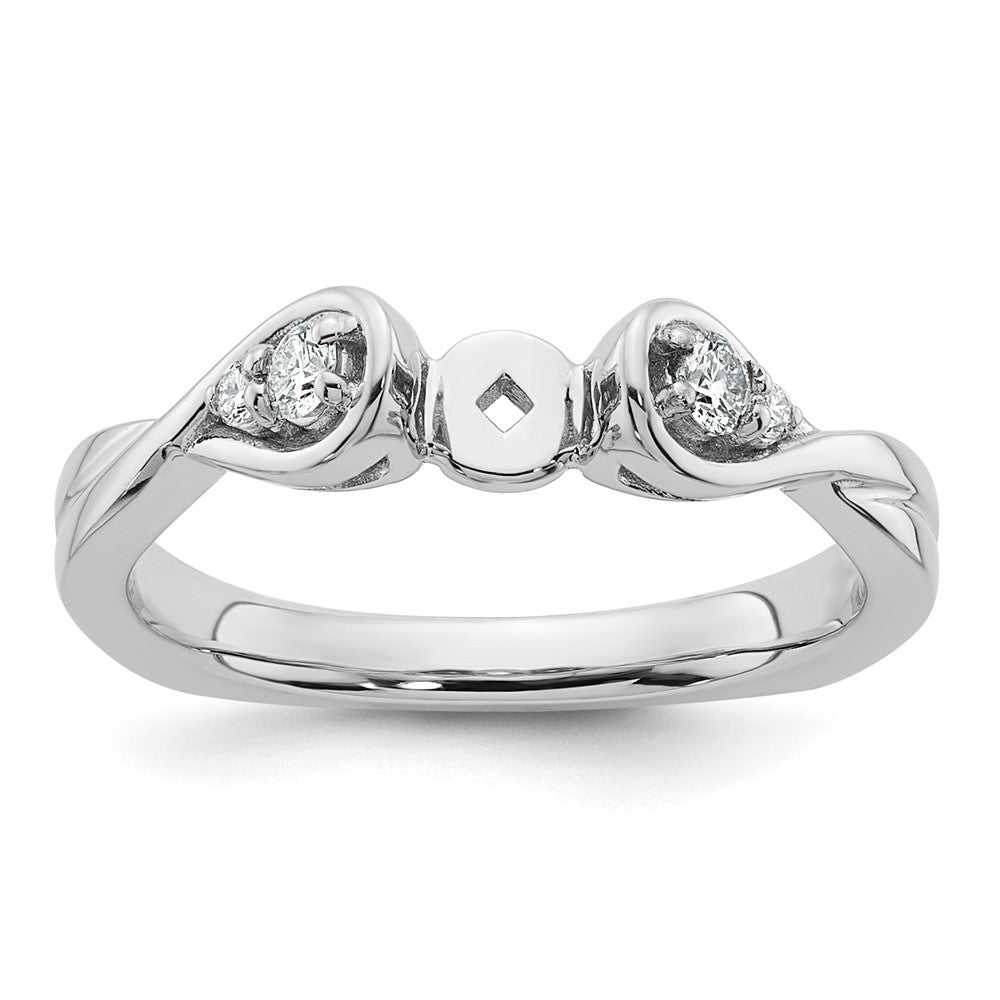 Buy Stylish 14K White Gold Twisted Engagement Ring with Diamond Setting, 1.5g