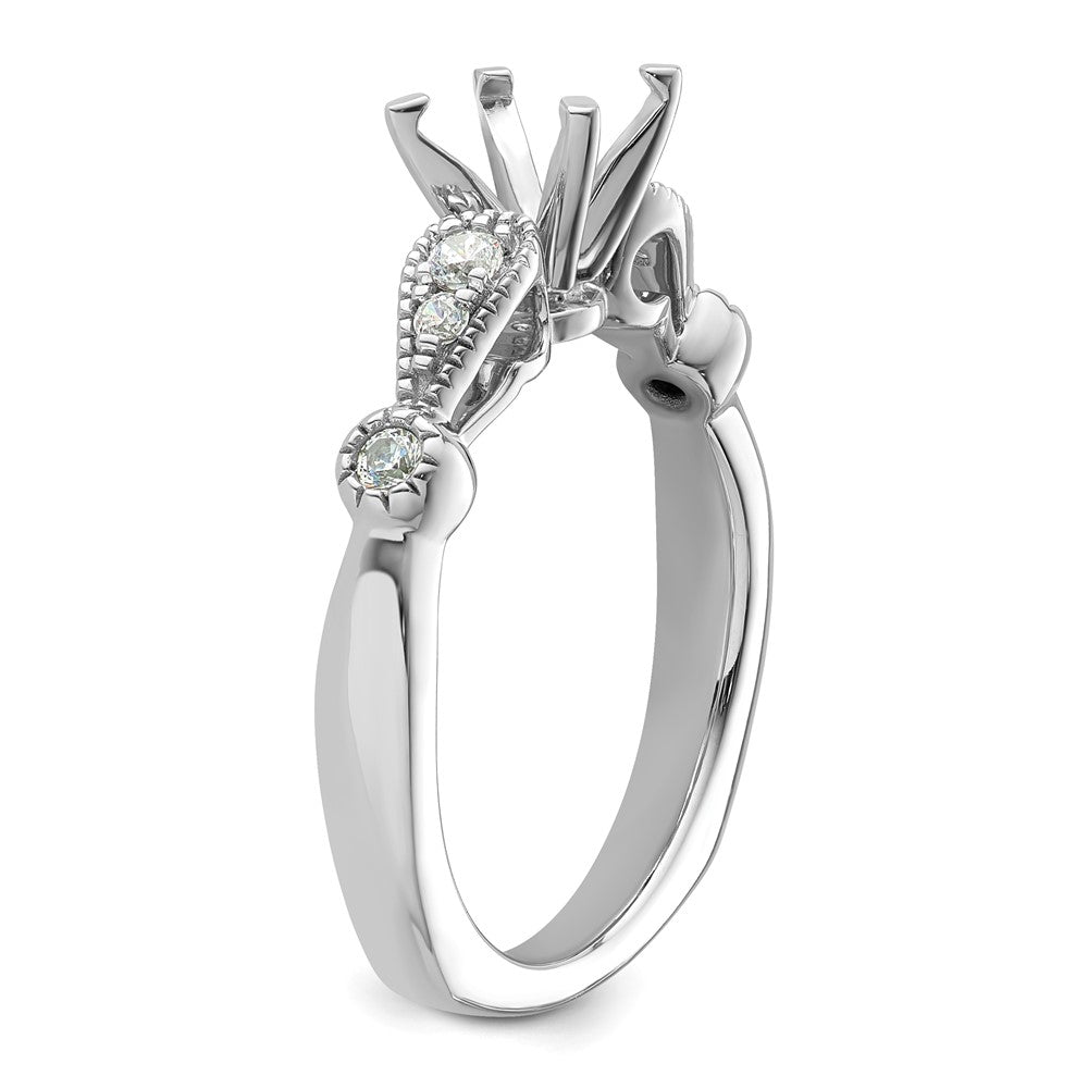 Exclusive 14K White Gold Diamond Semi-Mount Engagement Ring - Stylish Design
