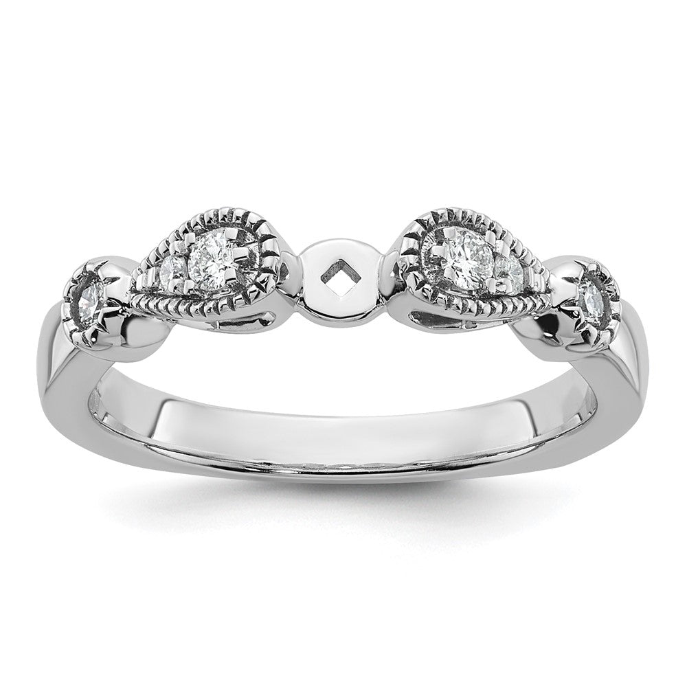 Exclusive 14K White Gold Diamond Semi-Mount Engagement Ring - Stylish Design