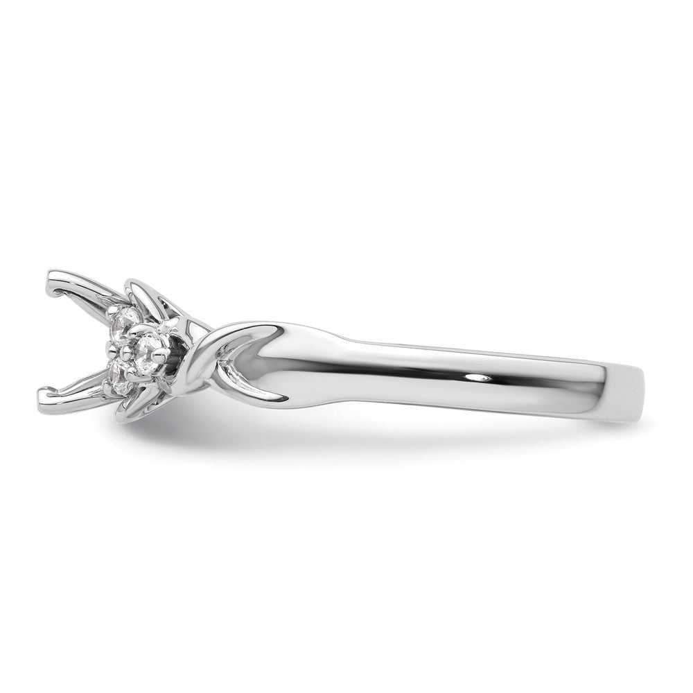 Buy Stylish 14K White Gold Twisted Engagement Ring, Diamond Semi-Mount