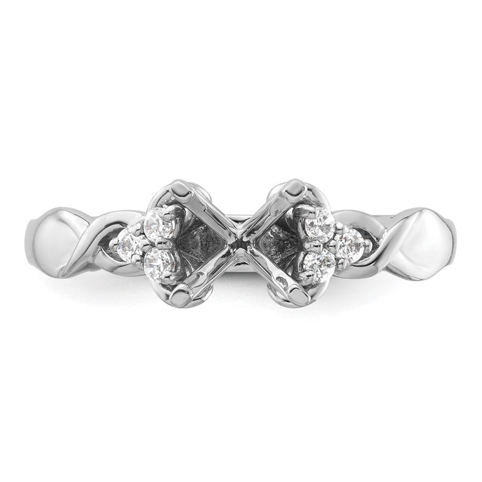 Buy Stylish 14K White Gold Twisted Engagement Ring, Diamond Semi-Mount-4