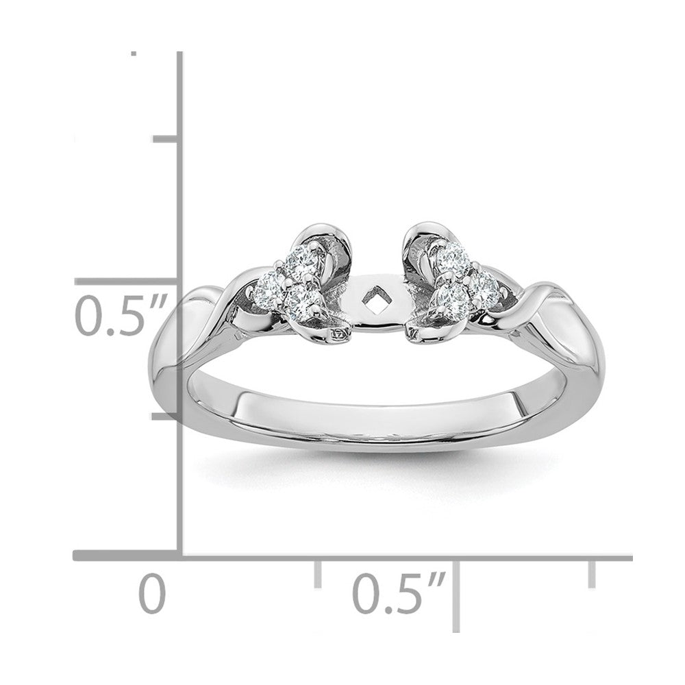 Buy Stylish 14K White Gold Twisted Engagement Ring, Diamond Semi-Mount