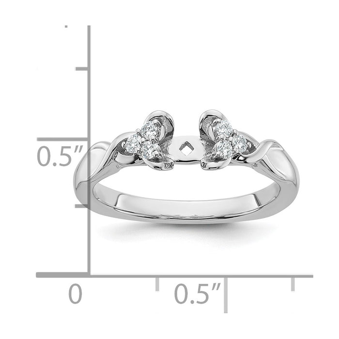 Buy Stylish 14K White Gold Twisted Engagement Ring, Diamond Semi-Mount-7
