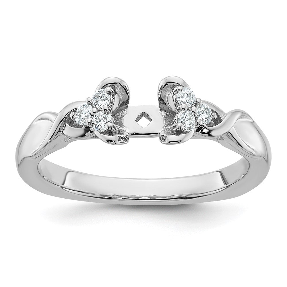 Buy Stylish 14K White Gold Twisted Engagement Ring, Diamond Semi-Mount