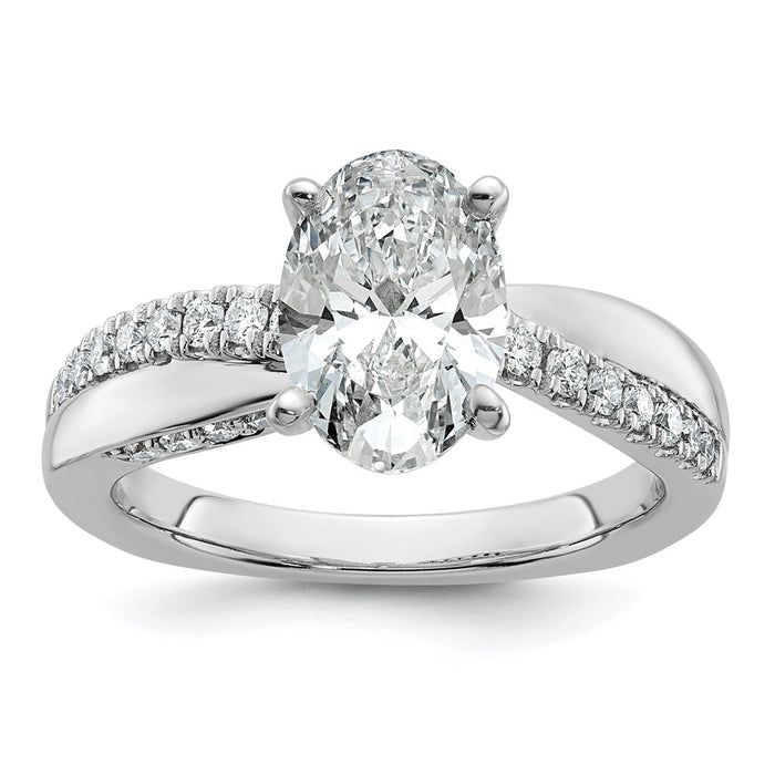 Buy Exclusive 14K White Gold Twisted Engagement Ring - Stylish Diamond Setting-7