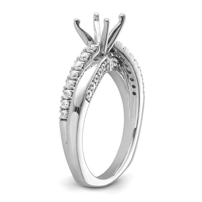 Buy Exclusive 14K White Gold Twisted Engagement Ring - Stylish Diamond Setting-6