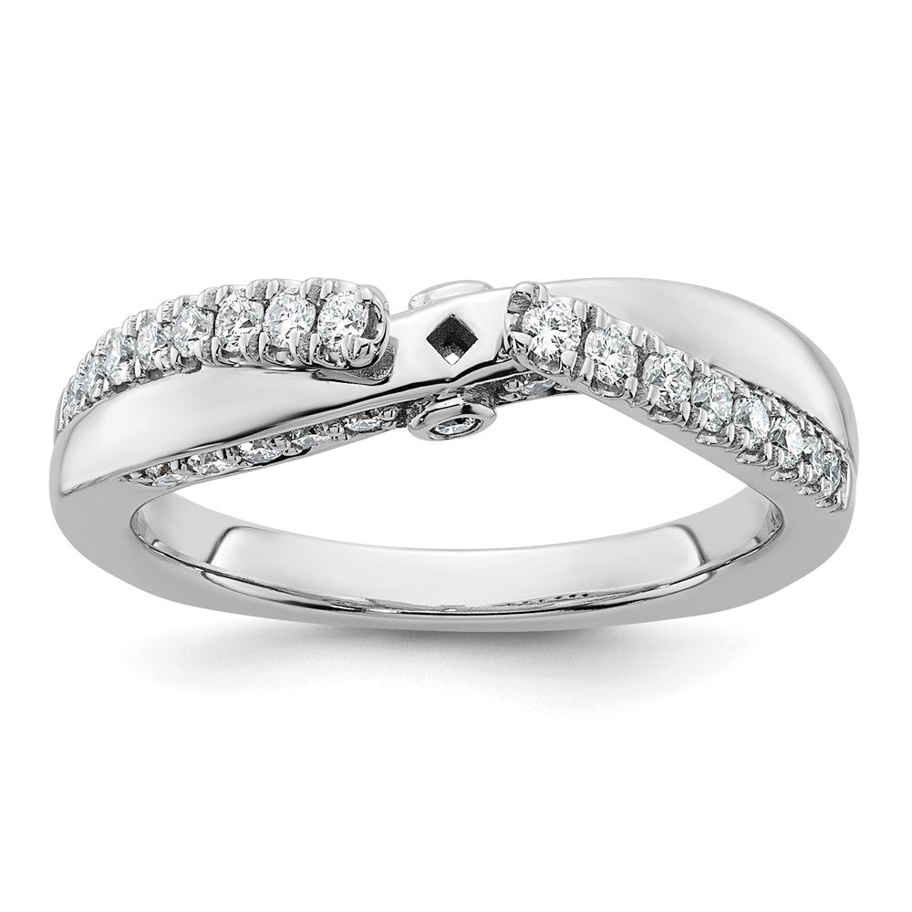 Buy Exclusive 14K White Gold Twisted Engagement Ring - Stylish Diamond Setting