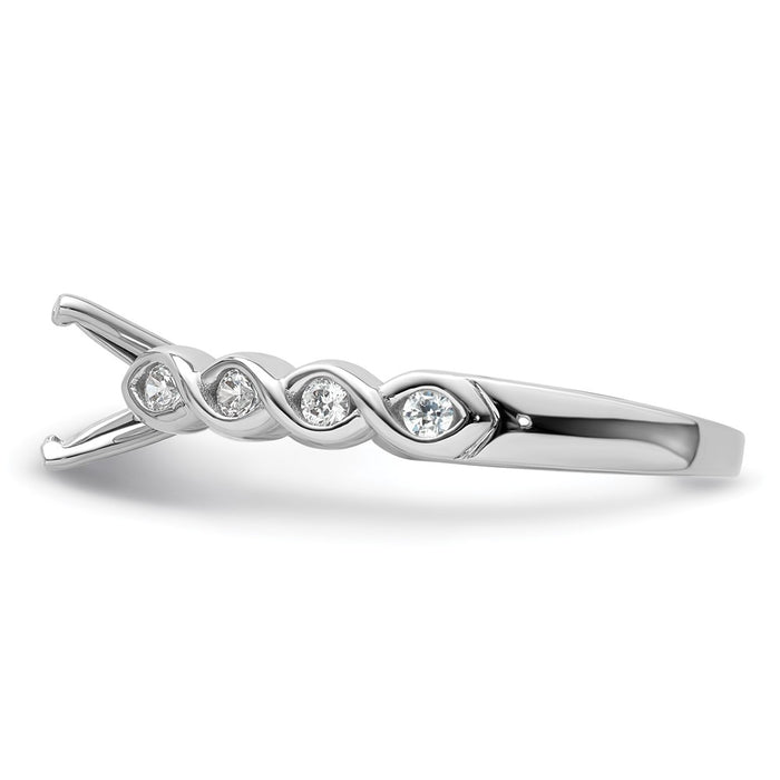 Buy Stylish 14K White Gold Diamond Semi-Mount Engagement Ring - Exclusive Design-3