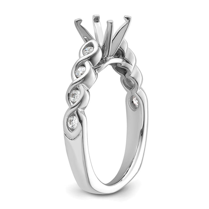 Buy Stylish 14K White Gold Diamond Semi-Mount Engagement Ring - Exclusive Design-6